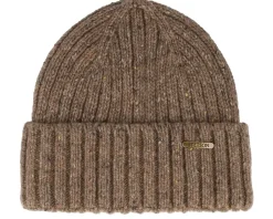 Beanie Donegal Wool Brown Beige Cuff - Stetson