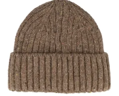 Beanie Donegal Wool Brown Beige Cuff - Stetson