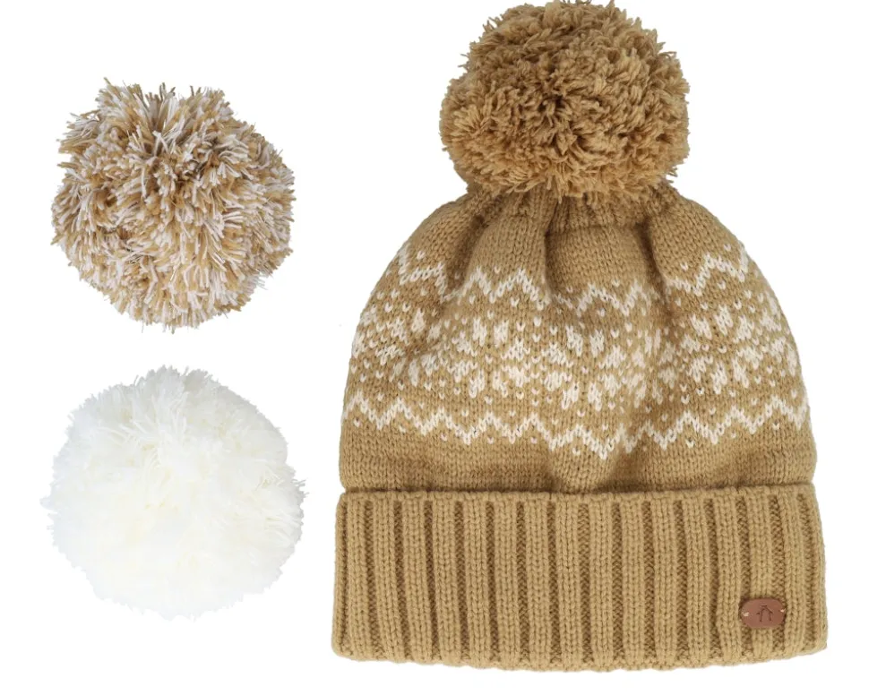 Beanie Spritz Beige Pol Pom - Cabaïa