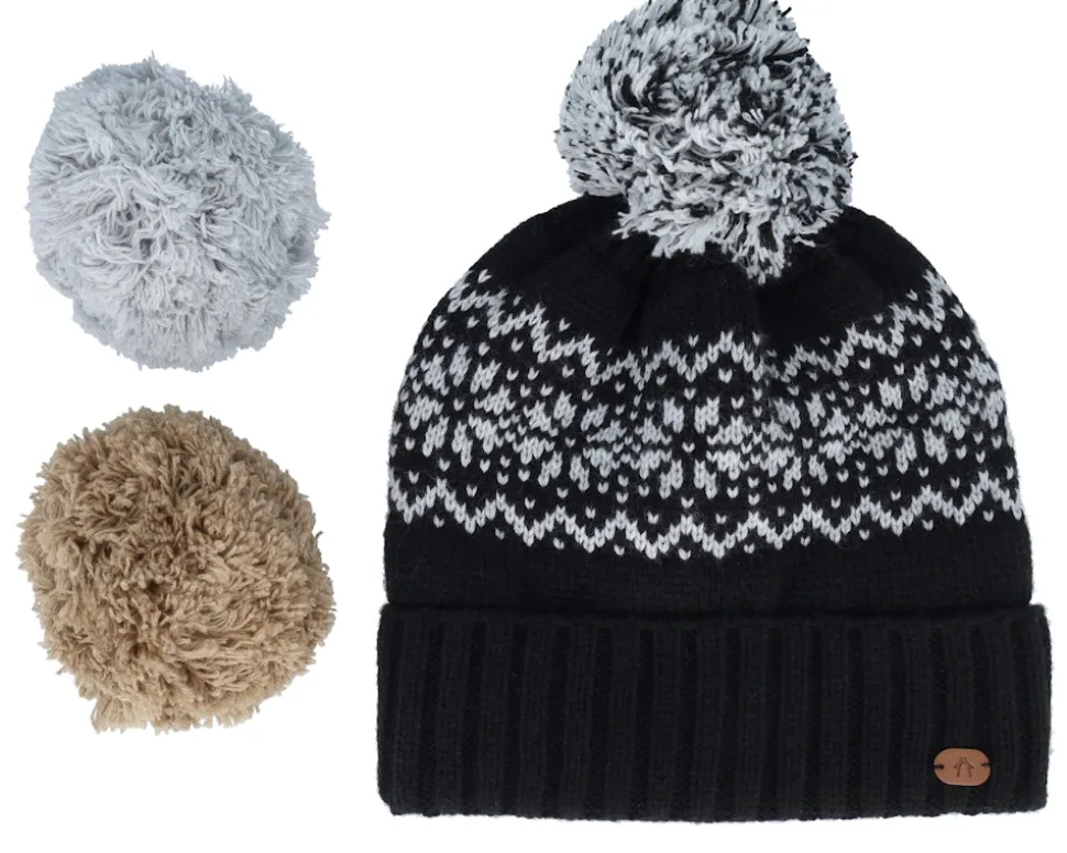 Beanie Spritz Black Pol Pom - Cabaïa