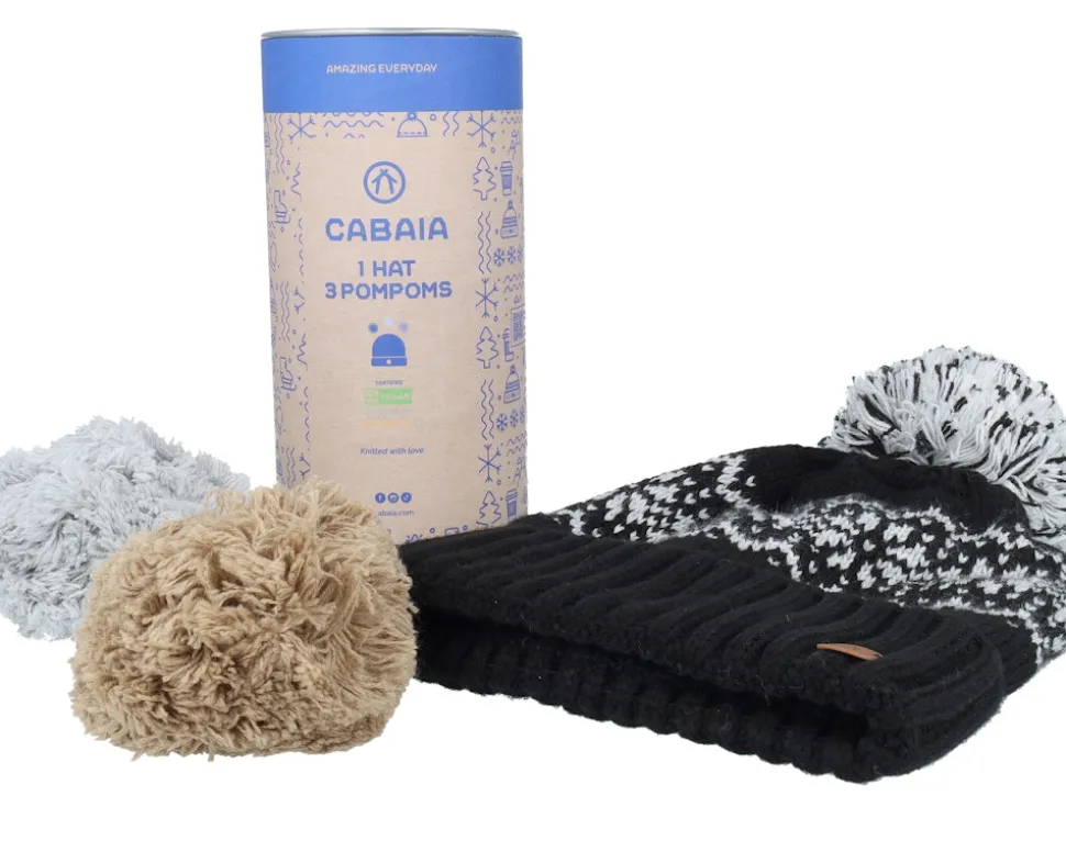 Beanie Spritz Black Pol Pom - Cabaïa