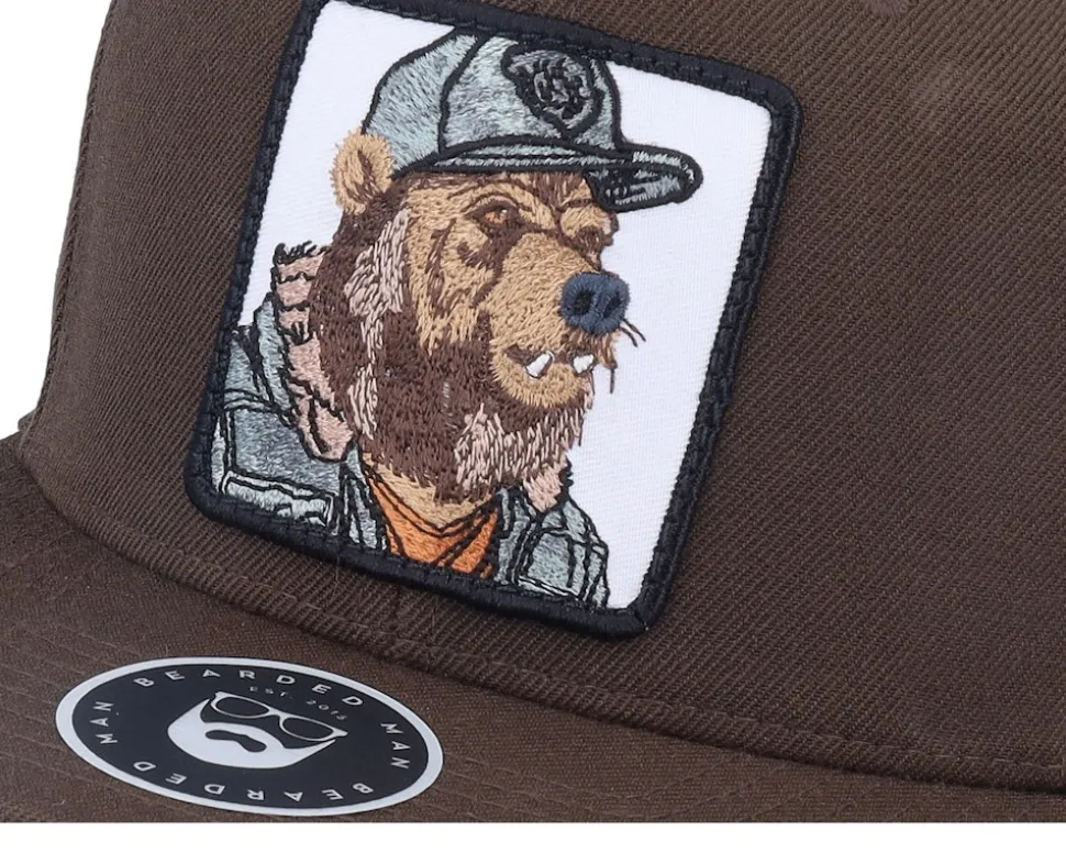 Bear Cap Man Classic Dark Brown Snapback - Bearded Man