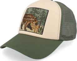 Bear High Cap Stone/Dark Green A-Frame Trucker - Upfront