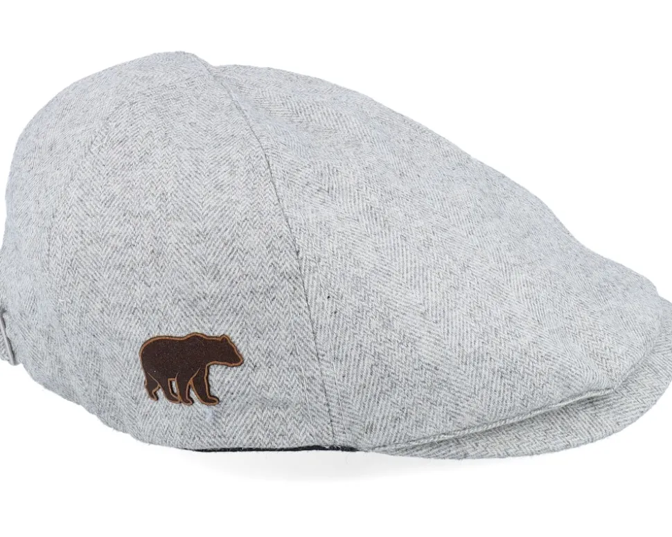 Bear Patch Light Grey Ivy Flat Cap - Wild Spirit