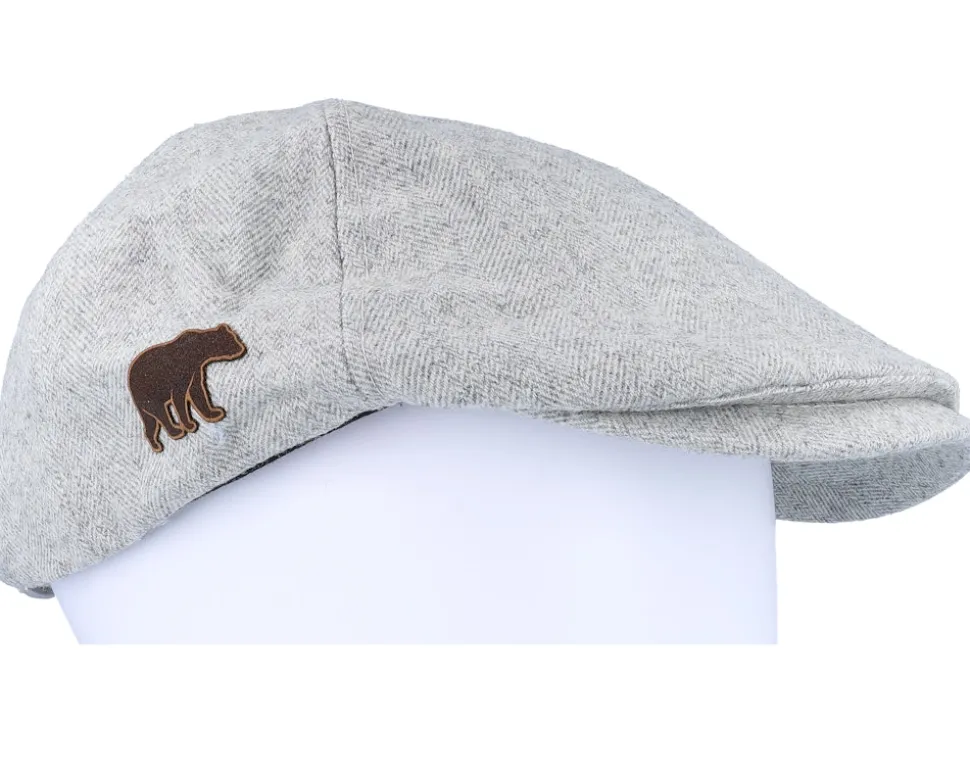 Bear Patch Light Grey Ivy Flat Cap - Wild Spirit