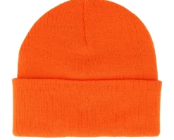 Bear Prints Orange Fold Beanie - Hunter