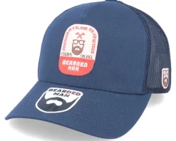 Beard Label Patch 5-Panel Retro Navy Trucker - Bearded Man