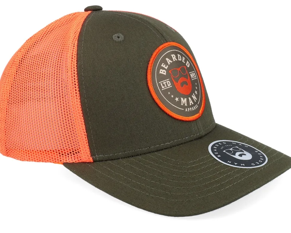 Beard Logo R Dark Mash/Fluorescent Orange Trucker - Bearded Man