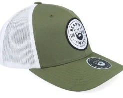 Beard Logo R Retro Oiive/White Trucker - Bearded Man