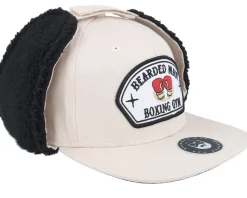 Bearded Boxing Gym Canvas Beige/Black Earflap - Bearded Man