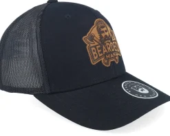 Bearded Lumber Jack Engraved Patch Black Trucker - Bearded Man