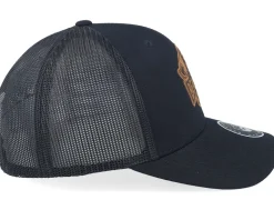 Bearded Lumber Jack Engraved Patch Black Trucker - Bearded Man