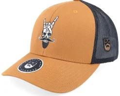 Bearded Rock Sign Scull Caramel/Black Trucker - Bearded Man