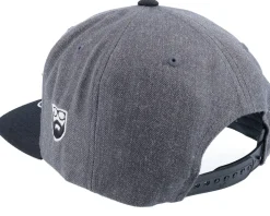 Bearded Rock Sign Scull Grey/Black Snapback - Bearded Man