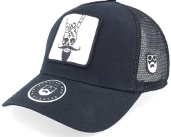 Bearded Rock Sign Scull Patch Black Trucker - Bearded Man