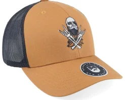 Bearded Rockstar Scull Caramel/Black Trucker - Bearded Man