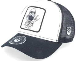 Bearded Rockstar Scull Patch Black/White Trucker - Bearded Man