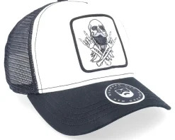 Bearded Rockstar Scull Patch Black/White Trucker - Bearded Man