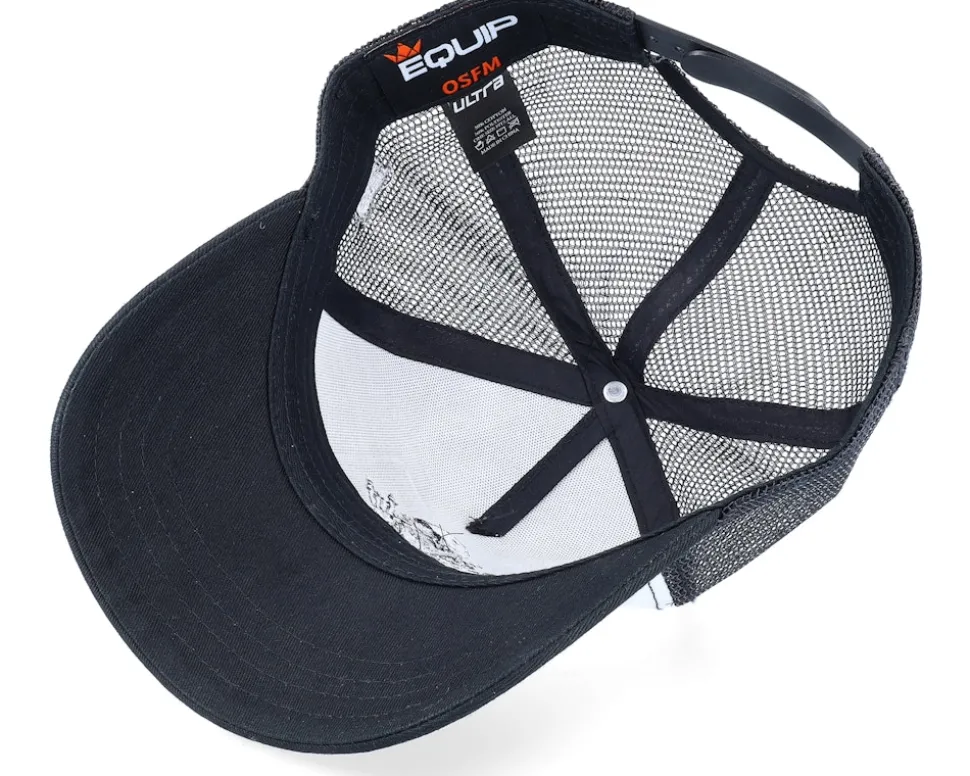 Bearded Rockstar Scull Patch Black/White Trucker - Bearded Man