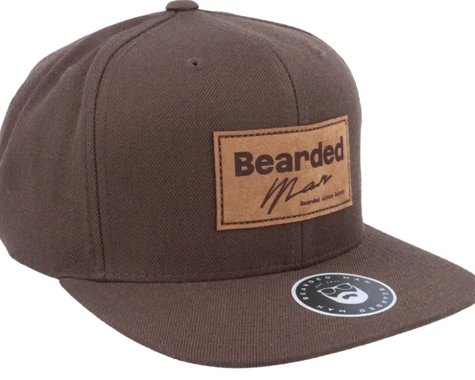 Bearded Since Birth Patch Brown Snapback - Bearded Man