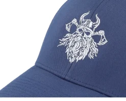 Bearded Skull Axe Wooly Combed Navy Flexfit - Vikings
