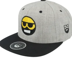 Bearded Smiley Grey/Black Snapback - Bearded Man