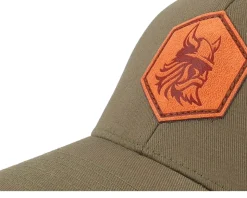 Bearded Viking Helmet Olive Flexfit Wooly Combed - Vikings