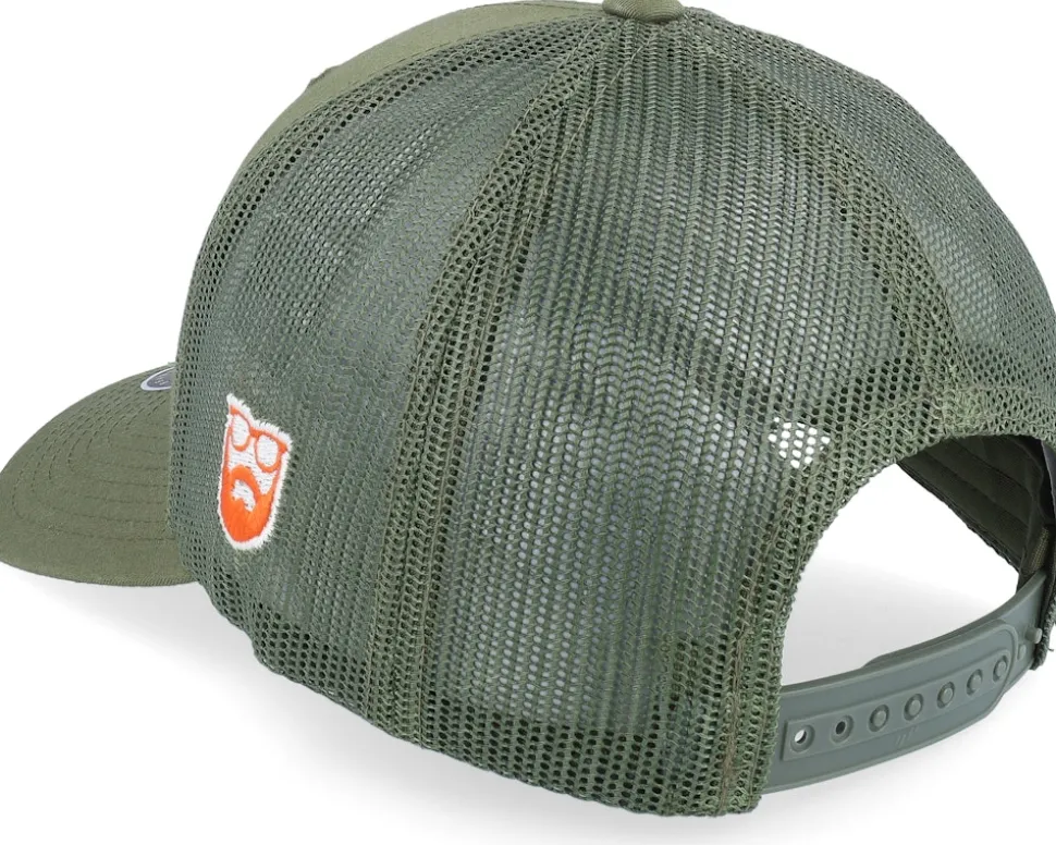 Beer Man Logo Olive Trucker - Bearded Man