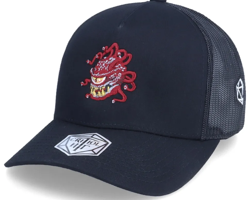 Behold The Evil Eye D20 5-Panel Black Trucker - Critiql Hit