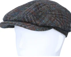 Belfast Driver Cap Harris Tweed Navy Flat Cap - Stetson