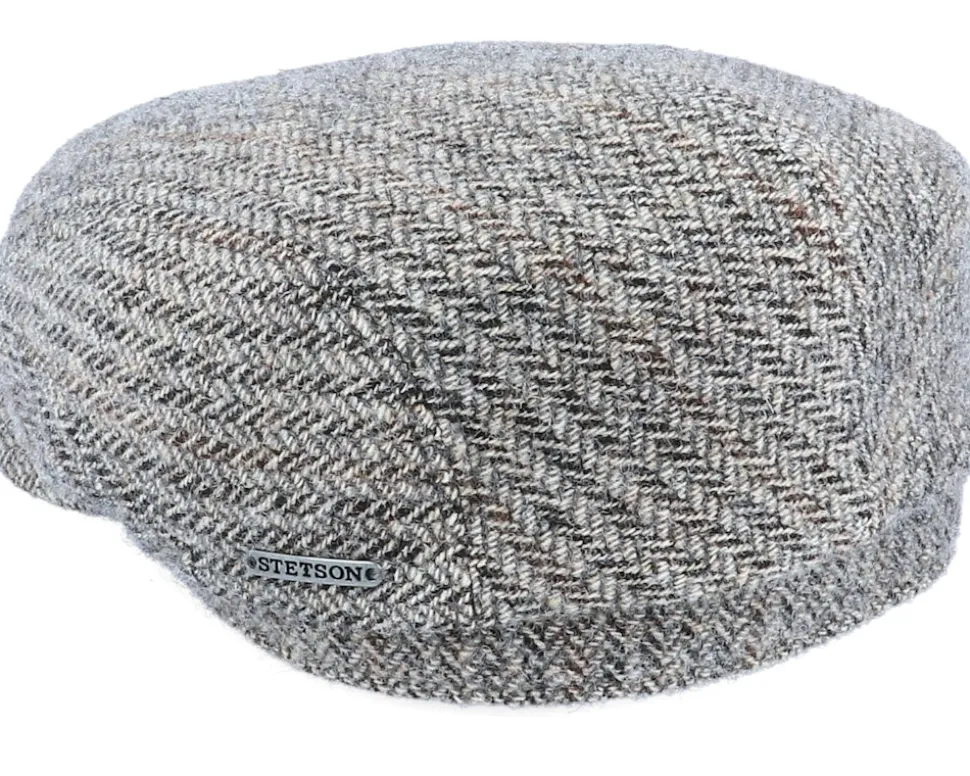 Belfast Driver Cap Virgin Wool Herringbone Flat Cap - Stetson