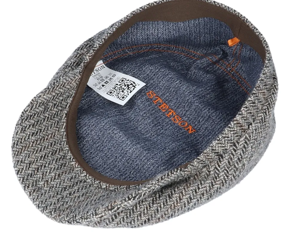 Belfast Driver Cap Virgin Wool Herringbone Flat Cap - Stetson