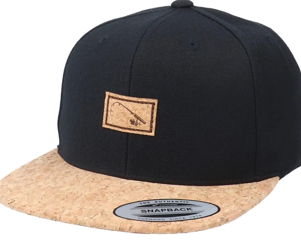 Bent Rod Patch Black/Cork Snapback - Skillfish
