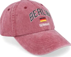 Berlin Germany Washed Red Dad Cap - Iconic