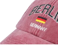 Berlin Germany Washed Red Dad Cap - Iconic