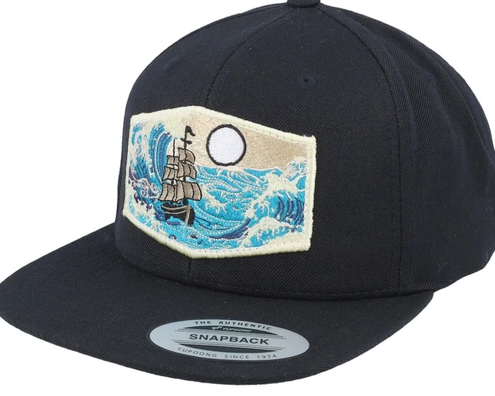 Big Boat & Waves Patch Black Snapback - Wild Spirit