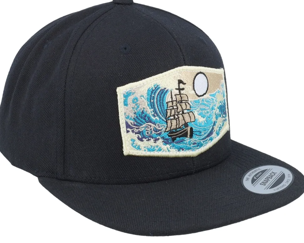Big Boat & Waves Patch Black Snapback - Wild Spirit