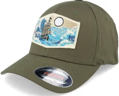 Big Boat & Waves Patch Olive Flexfit - Wild Spirit