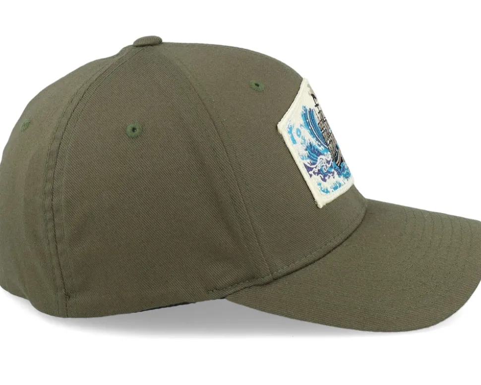 Big Boat & Waves Patch Olive Flexfit - Wild Spirit