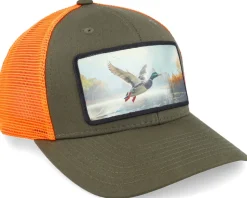 Big Duck Wide Mash/Fluorescent Orange Trucker - Hunter