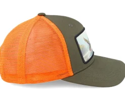 Big Duck Wide Mash/Fluorescent Orange Trucker - Hunter