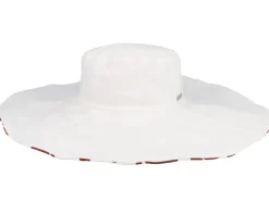 Big Floppy With Flower Print White-Fire Sun Hat - Seeberger