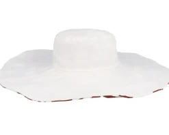 Big Floppy With Flower Print White-Fire Sun Hat - Seeberger