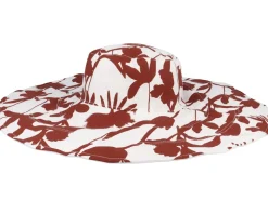 Big Floppy With Flower Print White-Fire Sun Hat - Seeberger