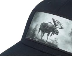 Big Moose Wide Patch Retro Black Trucker - Hunter