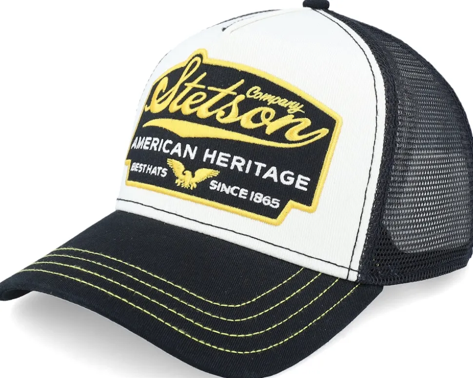 Big Size American Heritage White/Black A-Frame Trucker - Stetson