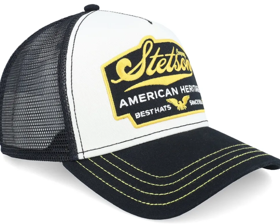 Big Size American Heritage White/Black A-Frame Trucker - Stetson