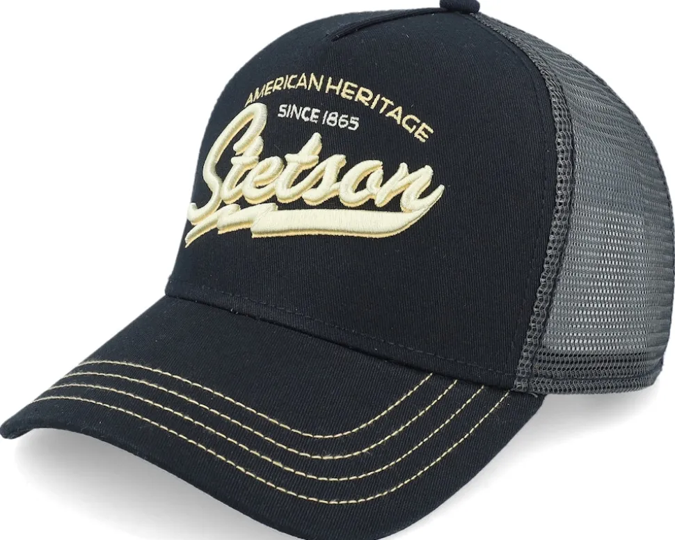 Big Size American Heritage Classic Black A-Frame Trucker - Stetson