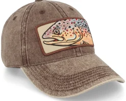 Big Trout Patch 382 Snow Washed Brown Dad Cap - Skillfish