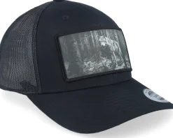 Big Wolf Wide Patch Retro Black Trucker - Hunter